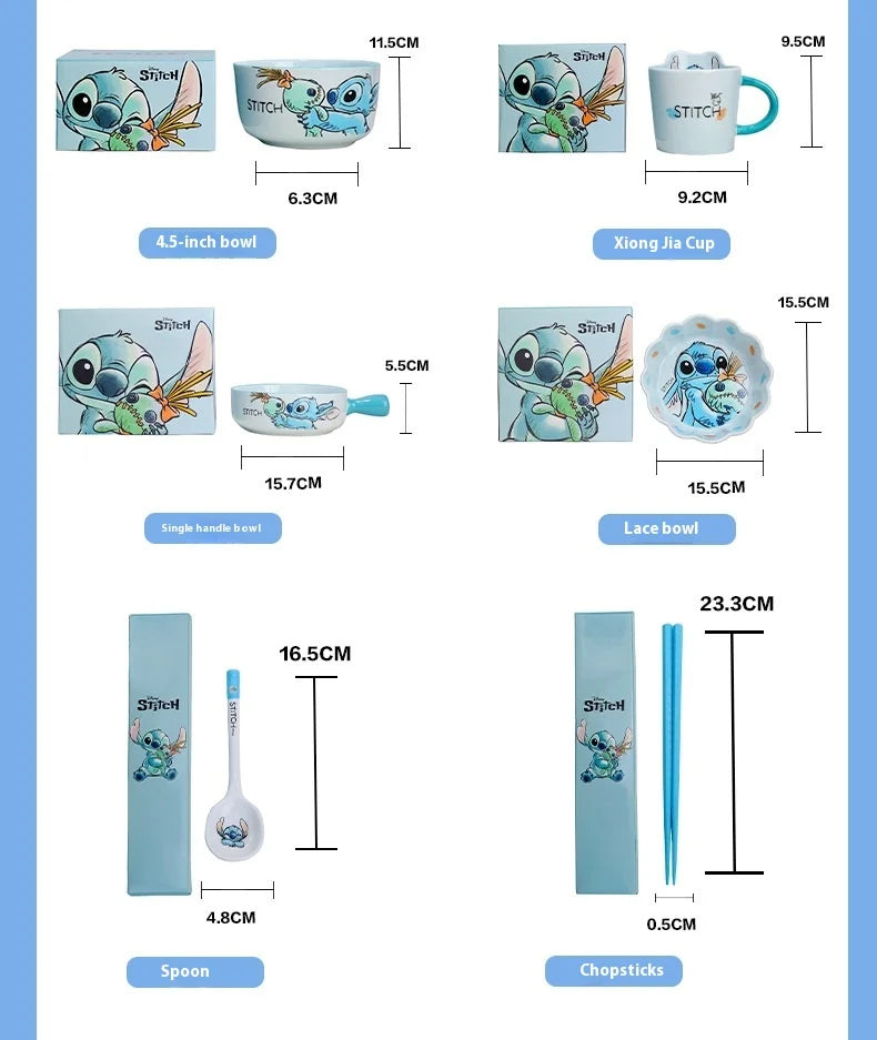 Stitch Ceramic Dining Set – 6 Pieces