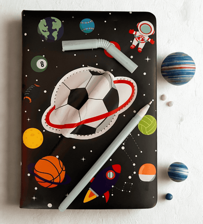 SpaceBalls Notebook with Straw Pen