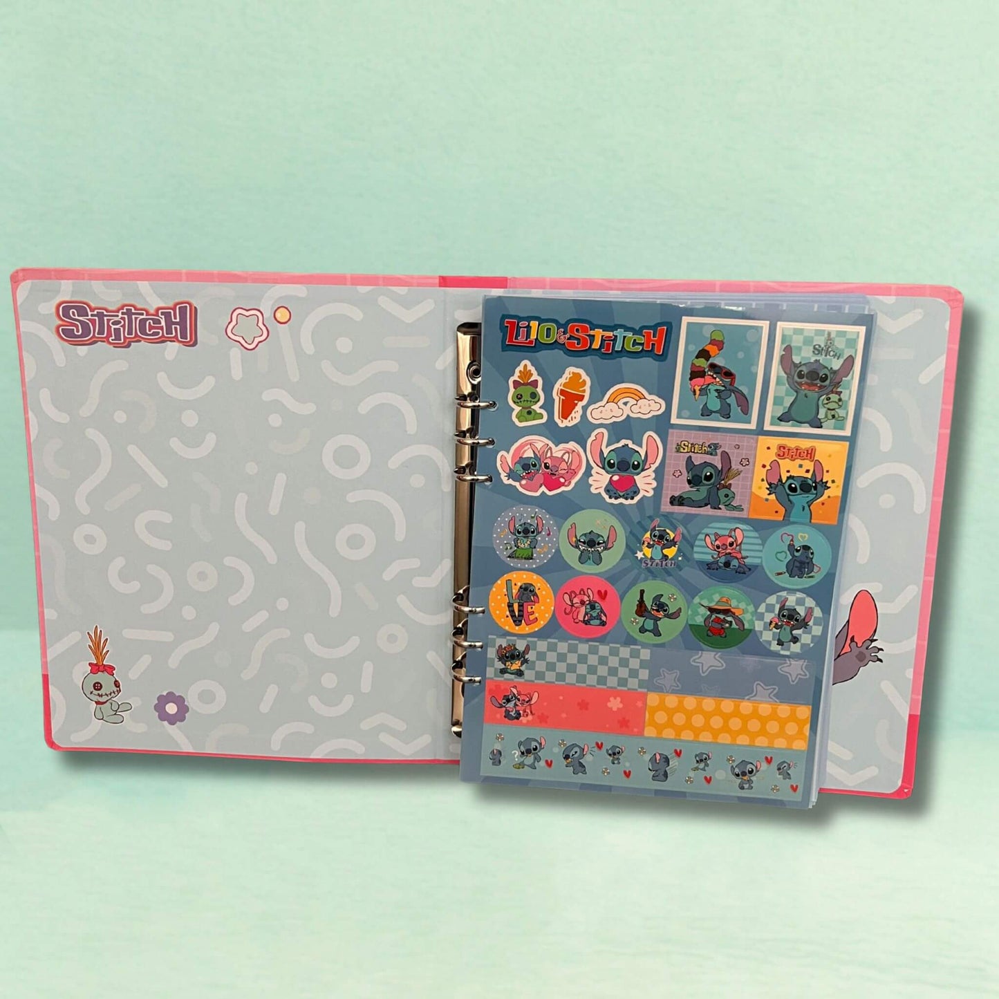 Stitch Binder Planner & Notebook - Blue & Pink