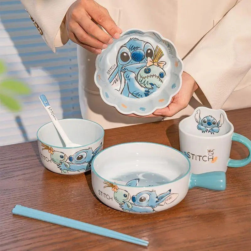 Stitch Ceramic Dining Set – 6 Pieces