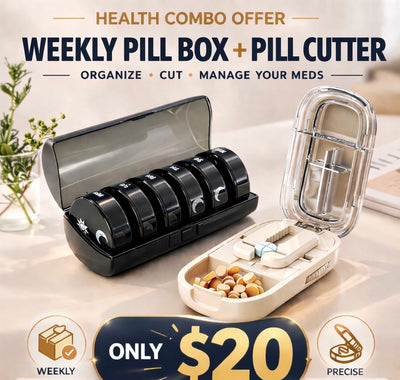 Health Combo Offer: Weekly Pill Box + Pill Cutter – Only $20