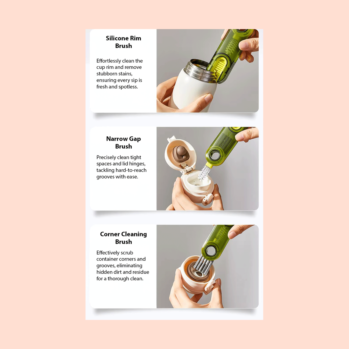 3-in-1 Rotatable Cleaning Brush - Set of 3