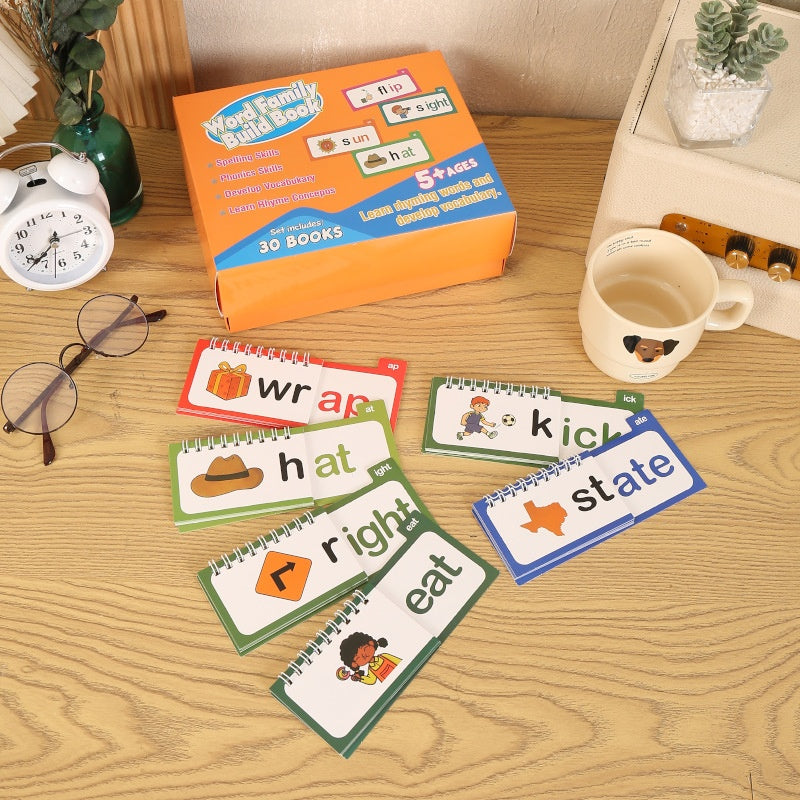 Original Rhyming Flip Books 30 Word Cards Paper for Early Education Ages 5+