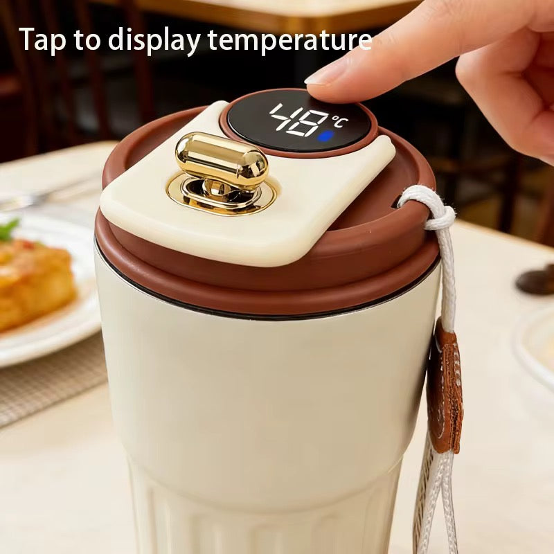 Smart Insulated Coffee Mug LED Temperature Display 15oz
With Strap Thermal Insulation Home & Office Smart Stainless Steel Mug