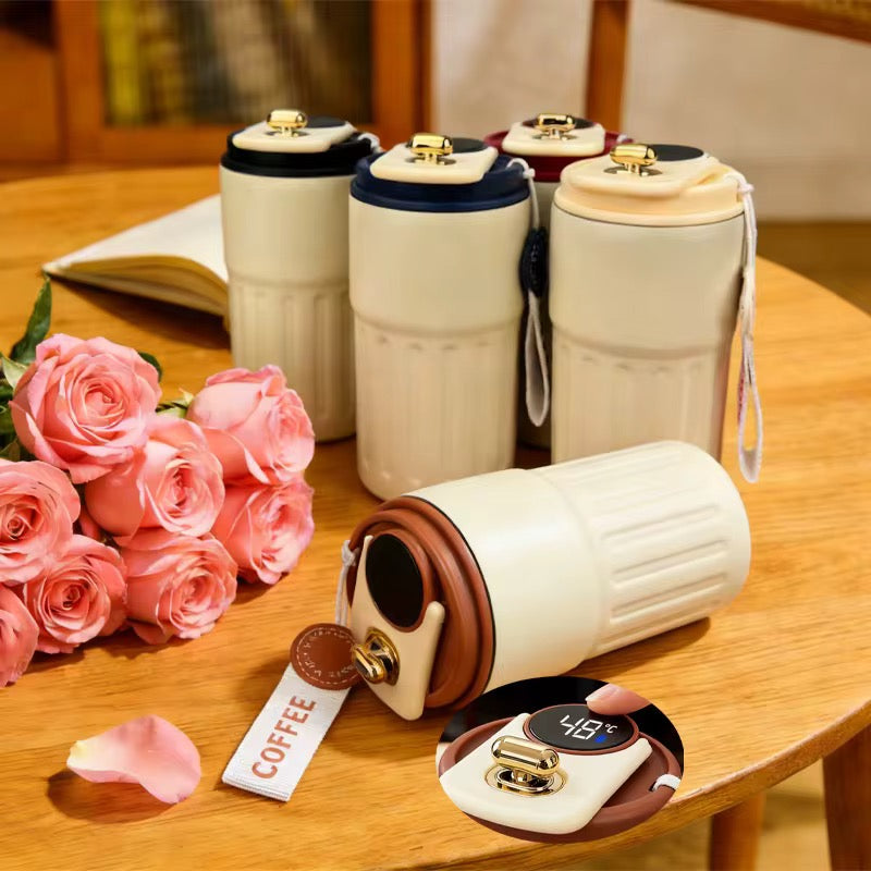 Smart Insulated Coffee Mug LED Temperature Display 15oz
With Strap Thermal Insulation Home & Office Smart Stainless Steel Mug