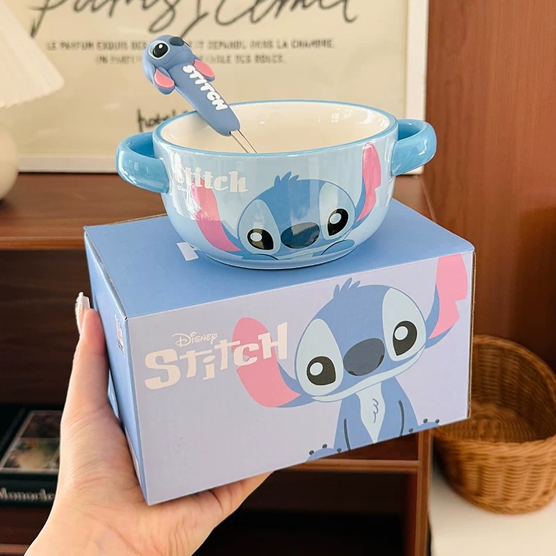 Stitch Ceramic Bowl and Spoon Set