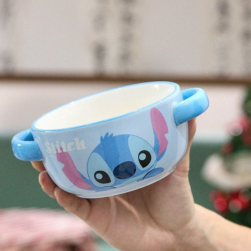 Stitch Ceramic Bowl and Spoon Set
