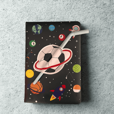 SpaceBalls Notebook with Straw Pen